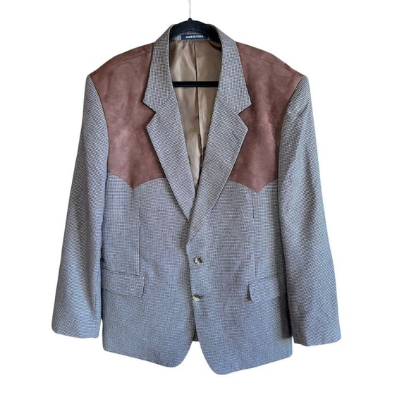 Panhandle Slim Men's Beige Western‎ Blazer Size M Tweed Two-Button Casual